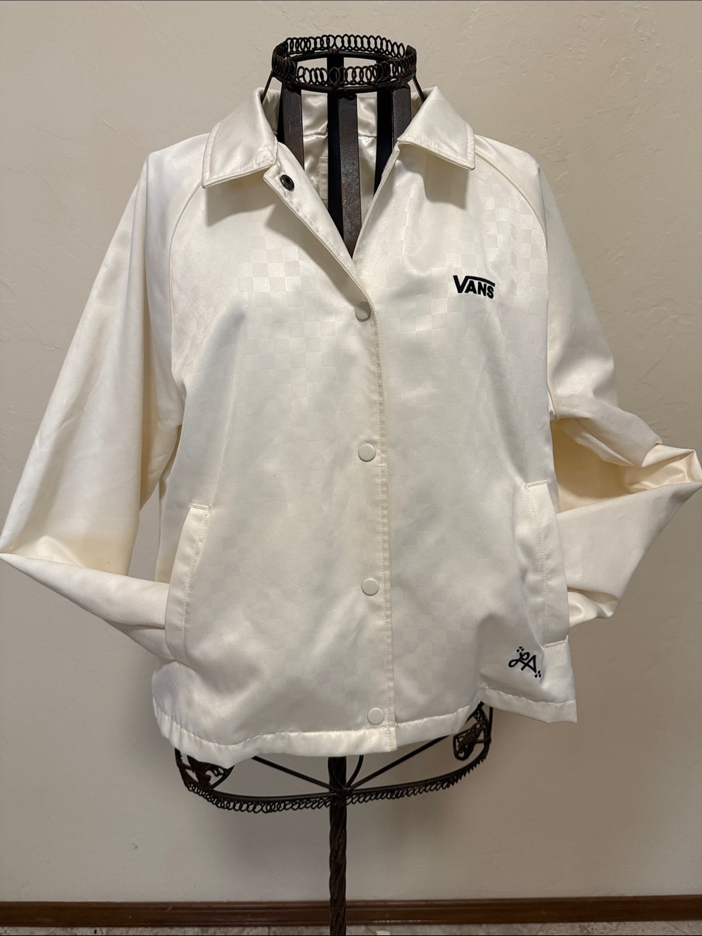 Vans Cream Button-Front Coach Jacket